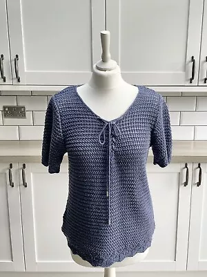 Buy Next Blue Crochet T-Shirt Size 12 • 5£