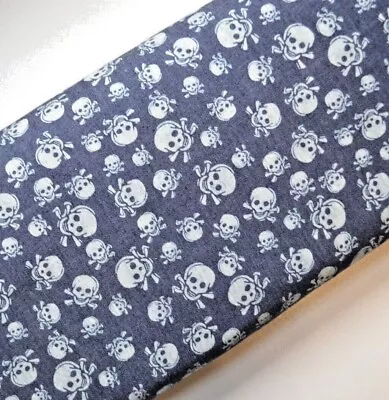 Buy Lightweight Washed Printed 4oz Denim, 100% Cotton Fabric Material 145cm Wide. • 5.99£