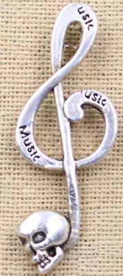 Buy Music Note Treble Clef Necklace Pendant + Skull Jewellery Silver Musical Unique • 3.79£