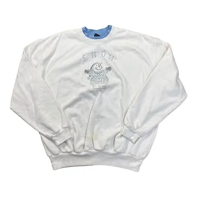 Buy Vintage Christmas White Sweatshirt Snowman Jumper Womens XL • 11.89£