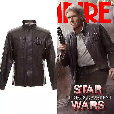 Buy Star Wars The Force Awakens Han Solo Leather Jacket Halloween Cosplay Costume • 57.60£