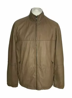 Buy Mens Vintage PearlWood Beige Fully Lined Faux Leather Jacket Size: 50 (Medium) • 12.99£