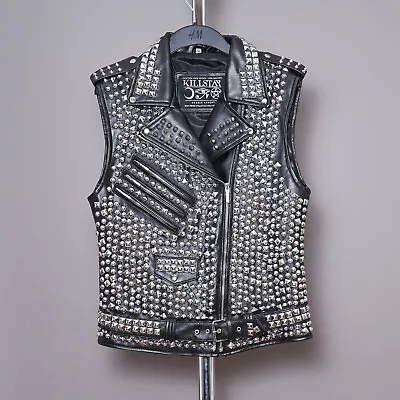 Buy Killstar Studded Overload II Vest Faux Leather Sleeveless Mens Medium Jacket M • 229.99£