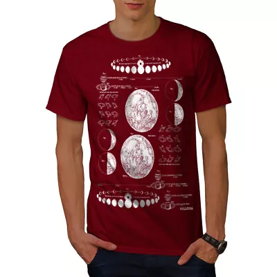 Buy Wellcoda Moon Phases Mens T-shirt, Astronomy Graphic Design Printed Tee • 16.99£
