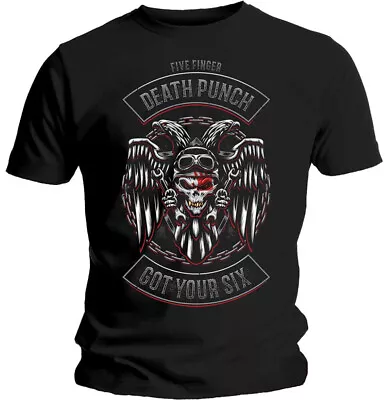 Buy Five Finger Death Punch Biker Badge Black T-Shirt - OFFICIAL • 16.29£