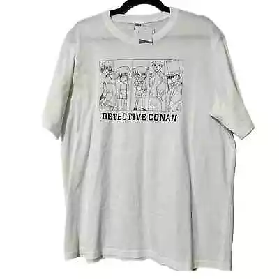 Buy DETECTIVE CONAN Size Large Pullover White Short Sleeve T-shirt Black Graphic NWT • 18.85£