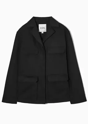 Buy COS Black Utility Twill Jacket Size 36 BNWT RRP £95 • 35.75£