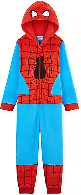 Buy Marvel One Piece For Boys, Spiderman All In One Pyjama, Fleece Boys Pyjamas • 18.49£