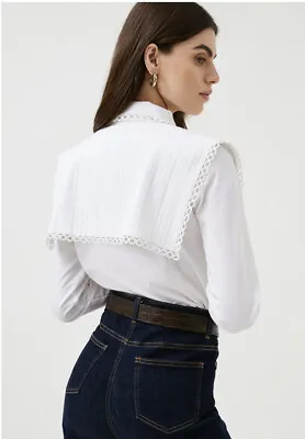 Buy Karen Millen Trimmed Yoke Detail Woven Shirt Size UK 6 BNWT • 34.99£