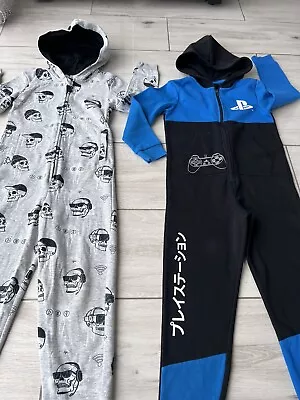 Buy 6-8 Years Boys All In One Pyjamas Playstation And Skull Design  • 12£