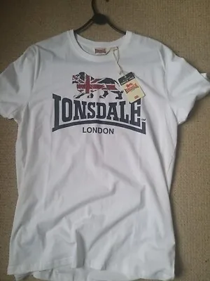 Buy Mens  White  Lonsdale  T  Shirt • 15£