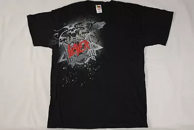 Buy Slayer Horned Skulls Logo T Shirt New Official Thrash Band Group Rare • 16.99£