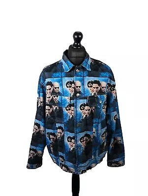 Buy The Matrix Denim Jacket All Over Print Pull & Bear Mens XL Blue • 30£