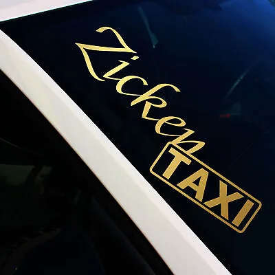 Buy Windshield Sticker Zig Taxi Gold Metallic Sticker Tuning Car FS135 • 8.63£