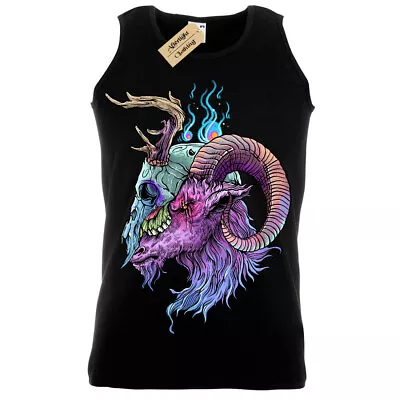 Buy Ram Skull Horn Gothic Metal Demon Vest Mens  • 11.95£