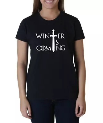 Buy Ladies Winter Is Coming T-shirt Game Of Thrones Tee T Shirt Christmas Gift • 13.73£