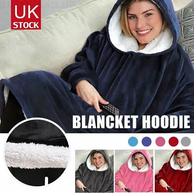 Buy Hoodie Blanket Oversized Ultra Plush Sherpa Giant Big Hooded Sweatshirt Fleece • 5.99£