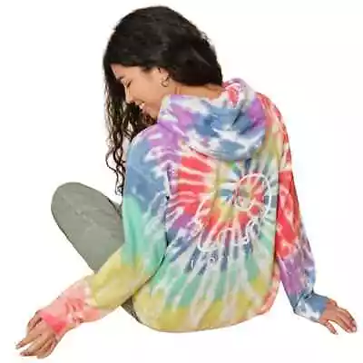 Buy Ivory Ella Tie-dye Hoodie Sweatshirt  Size Medium Oversized Rainbow Elephant  • 34.98£