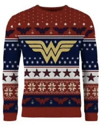 Buy Small 39  Inch Chest Wonder Woman Ugly Christmas Xmas Jumper / Sweater By DC • 33.99£