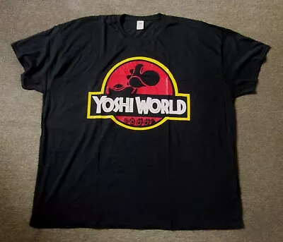 Buy Yoshi World Black Short Sleeve T-Shirt 100% Cotton Size: 5XL • 5.99£