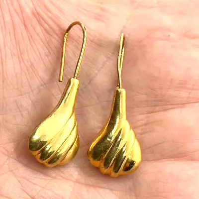 Buy Solid Chunky Gold Tone Earrings Heavy Vintage Costume Jewellery • 13£