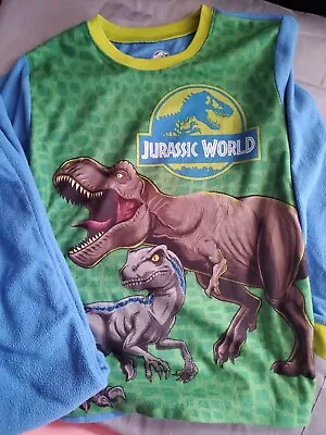 Buy JURASSIC WORLD PARK Dinosaurs Fleece Pajamas Sleepwear Boys Size 10-12 NWT • 2.37£