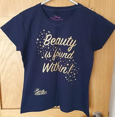 Buy BNWT Disney Beauty And The Beast 'Beauty Is Found Within' Girl's T-shirt Age 7-8 • 8.99£