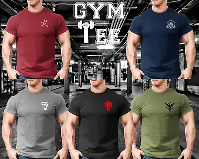 Buy Gym Fit T Shirt Training Tops Fitted T-Shirts Tee Muscle Fit Top Training • 8.99£