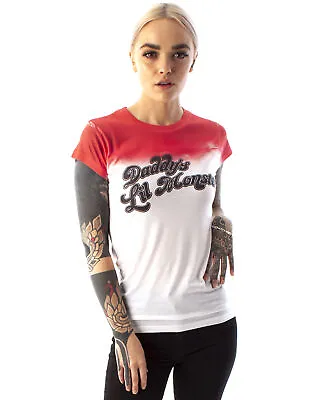 Buy Suicide Squad Daddy's Lil Monster Women's Ladies White T-Shirt Top • 17.99£