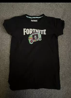 Buy Kids Fortnite T-shirt Size L Short Sleeve Top Black Boys  • 5£
