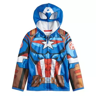Buy Marvel Boys 4-12 Jumping Beans Captain America Hoodie Costume ~ Size 12 • 22.20£