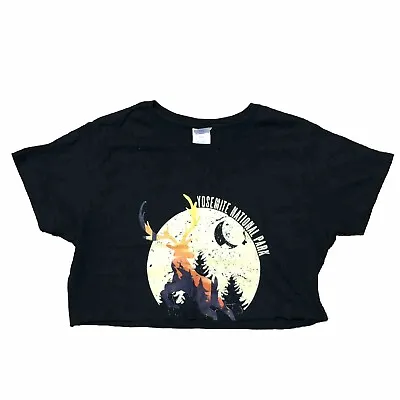 Buy Womens T-Shirt Crop Top Yosemite National Park Graphic Design Womens Size M • 12.99£