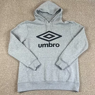 Buy Umbro Hoodie Mens XL Grey Pockets Big Logo Spell Out Outdoors Pullover Sweater • 19.97£