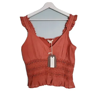 Buy Anthropologie Forever That Girl Top Coral Red Size M • 55.98£