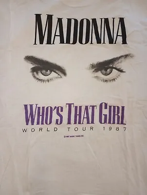Buy MADONNA Who's That Girl World Tour T-shirt L. Vintage Rare 1987 ORIGINAL • 134.19£