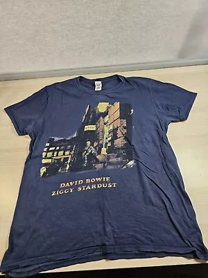 Buy Gildan Mens Official Licensed David Bowie Navy Ziggy Stardust T-Shirt Size L • 14.99£