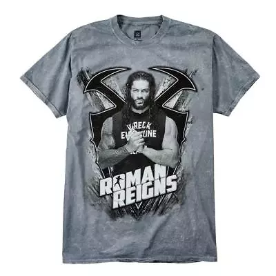 Buy Wwe Roman Reigns “wreck Everyone & Leave” Mineral Wash T-shirt All Sizes New • 24.99£