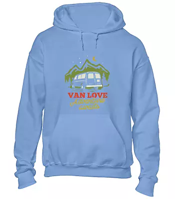 Buy Van Love Hoody Hoodie Camper Van Hiking Outdoors Clothing Cool Gift Idea Top • 16.99£