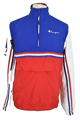 Buy CHAMPION Blue Windcheater Jacket Size S Mens Half Zip Pullover Outdoors • 16.20£