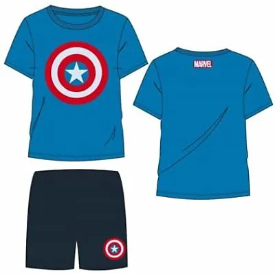 Buy Marvel CAPTAIN AMERICA Boys Pyjamas, Avengers Superhero Kids Short PJs • 9.49£