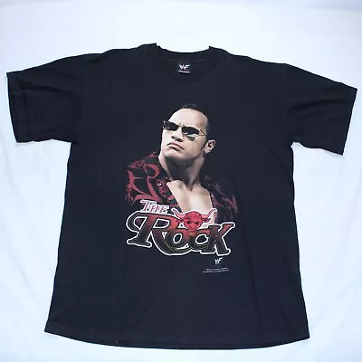 Buy Vintage WWF The Rock T Shirt Mens Large Black 2000 WWE Wrestling Brahma Bull • 107.99£