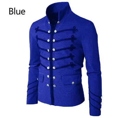 Buy Officer Military Drummer Parade Jacket Gothic Punk Men's Punk Jackets Coat New** • 23.99£