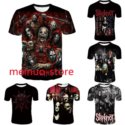 Buy Kids Adult Slipknot Rock Band 3D Casual Short Sleeve T-Shirt Tee Top Gifts UK • 6.99£