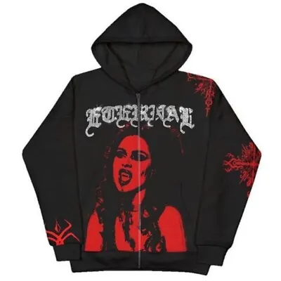 Buy Gothic Punk Hoodies Women Men For Letters Zipper Up Oversized Sweatsh • 23.27£