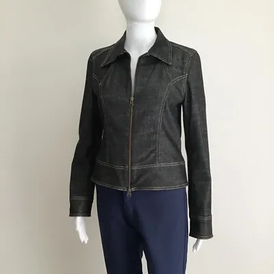 Buy Vintage 1980s Hennes (H&M) Dark Grey Denim Jacket / Size 38 EU • 18.88£