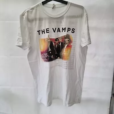 Buy The Vamps White Four Corners 2019 Tour Short Sleeve T Shirt- Size Large • 14.99£