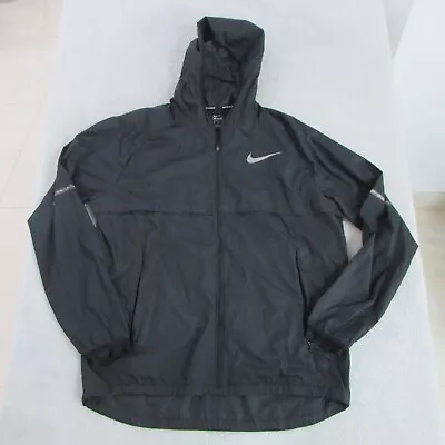 Buy Nike Jacket Mens Large Black Windbreaker Hoodie Zip Up Shield Running Rain • 25.25£