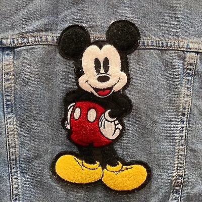 Buy Authentic Mickey Mouse Denim Jacket Youth Size 9-10 Blue Disney Embroidered Logo • 20.75£