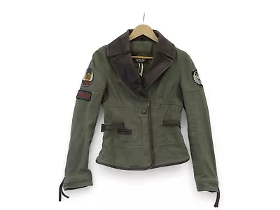 Buy Rock & Republic Los Angeles Denim Leather Jacket Ladies Small Green Brown  • 45.50£