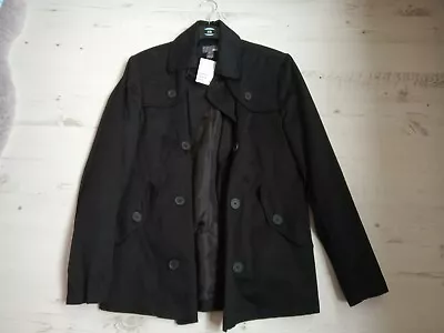 Buy NEW Men's Smart Black Long Sleeve Cotton Jacket Size M By H&M RRP £34.99 • 26.99£